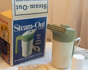 Vintage Steam-Out Kleidungsstück Dampfer, 1971 Tragbare Kleidung Dampfer, Retro Reisegerät (Original Box)