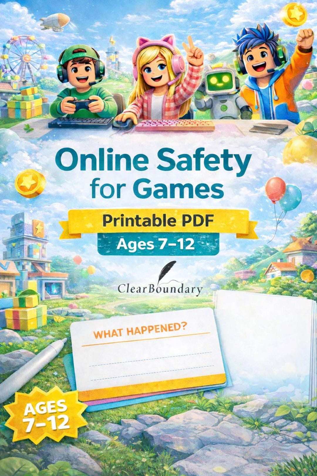 Online Safety for Games | Printable Guide for Kids Ages 7–12 | Internet ...