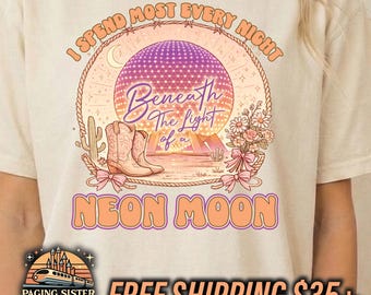 EPCOT Spaceship Earth Shirt, Neon Moon Retro Cowgirl Disney World Tee