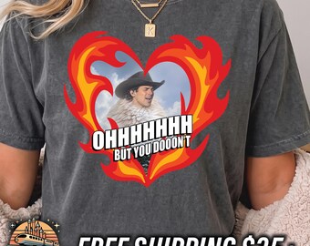 Camiseta de la gira Burning Up de los Jonas Brothers, camiseta divertida de concierto inspirada en Cowboy Joe