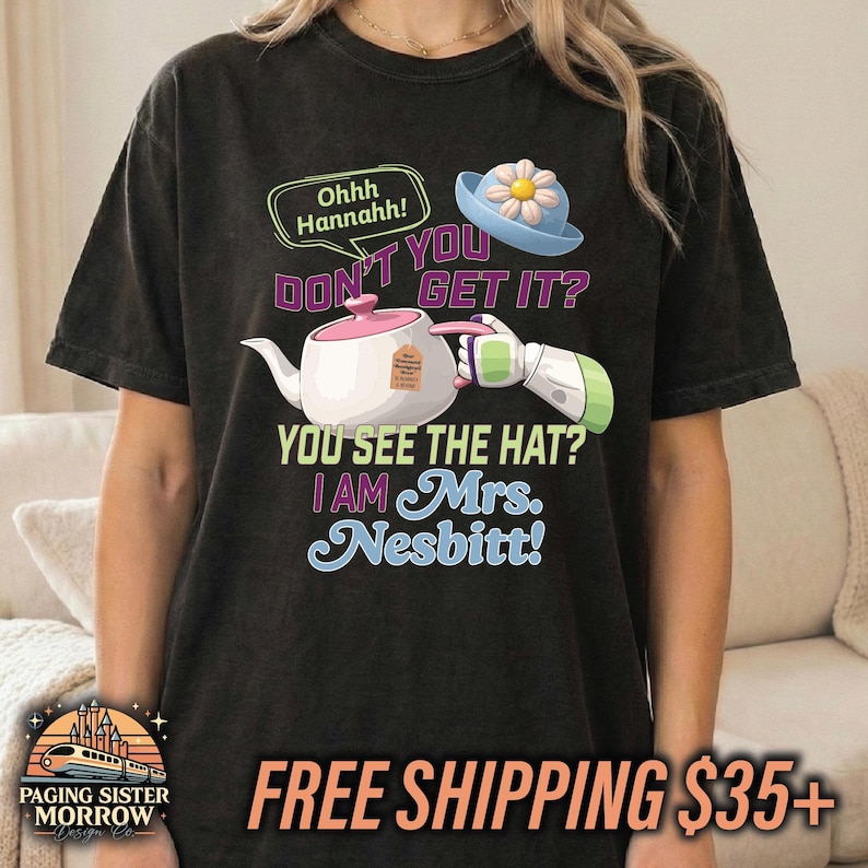 Toy Story Buzz Lightyear Inspired Tee, Mrs. Nesbitt Shirt, Disney Parks Comfort Colors Unisex Tshirt image 1