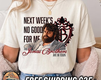 Camiseta de la gira Burning Up de los Jonas Brothers, camiseta inspirada en The Hangover, atuendo divertido para conciertos.