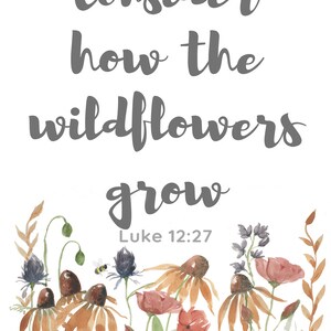 Watercolor Wildflowers Print Digital Download 8.5 X 11 Inches