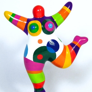 unique handmade Nana sculpture &quot;Balloons&quot; tribute to Niki de Saint Phalle, height 19cm / 7.5 inches, made in Germany by Biriney