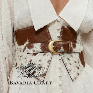 Cowhide Leather Corset Belt |  Lace-up Renaissance Statement Waist Cincher