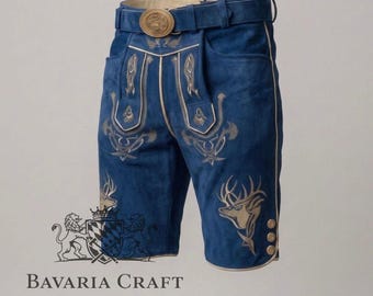 Oktoberfest bávaro Lederhosen de cuero de ante antiguo / Traje tradicional alemán / Tracht Bundhosen