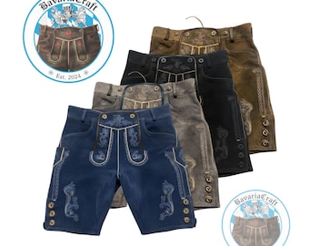 Authentic Bavarian Lederhosen for Men – Oktoberfest German Leather Shorts Traditional Alpine Wear