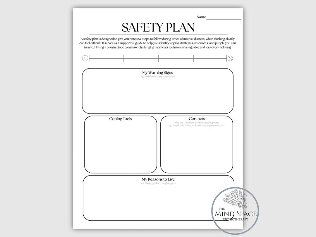 Safety Plan Template: PDF Instant Digital Download Fillable and ...