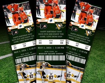Editable Hockey Game Ticket Template, Surprise Gift for Fans, Customizable Canva Template, Printable Hockey Event Ticket Download