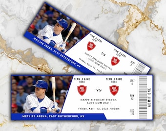 Custom Baseball Ticket Template, Printable Sport Keepsake (Canva Editable, Instant Download)