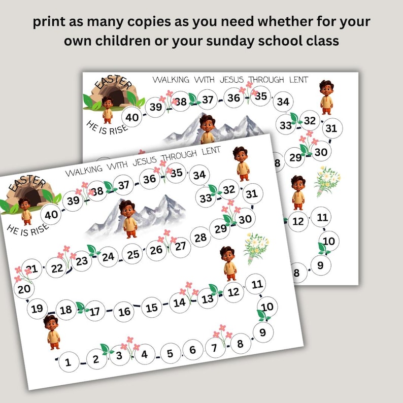 Kids 40 Days Lenten Calendar 2026, Lent Activity Calendar for Kids, Ash ...