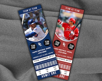 Customizable Baseball Ticket Template, Canva Editable (Instant Download)