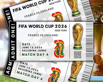 Anpassbares WM 2026 Ticket, bearbeitbarer Geburtstagsgutschein (digitaler Download)