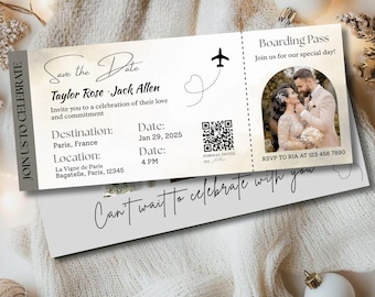 Bordkarte Save The Date, Foto Hochzeitseinladung