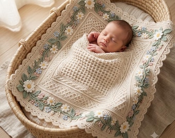 Häkelanleitung für eine Babydecke im Waffelmuster, schnelle Häkeldecke, niedliche Babydecke, einfache Häkelanleitung für Anfänger, sofortiger Download, Geschenk fürs Kinderzimmer