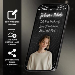 Lustige animierte Geburtstagseinladung, Alpaka Video Einladung, digitale WhatsApp eCard, Canva Vorlage, Sofort Download