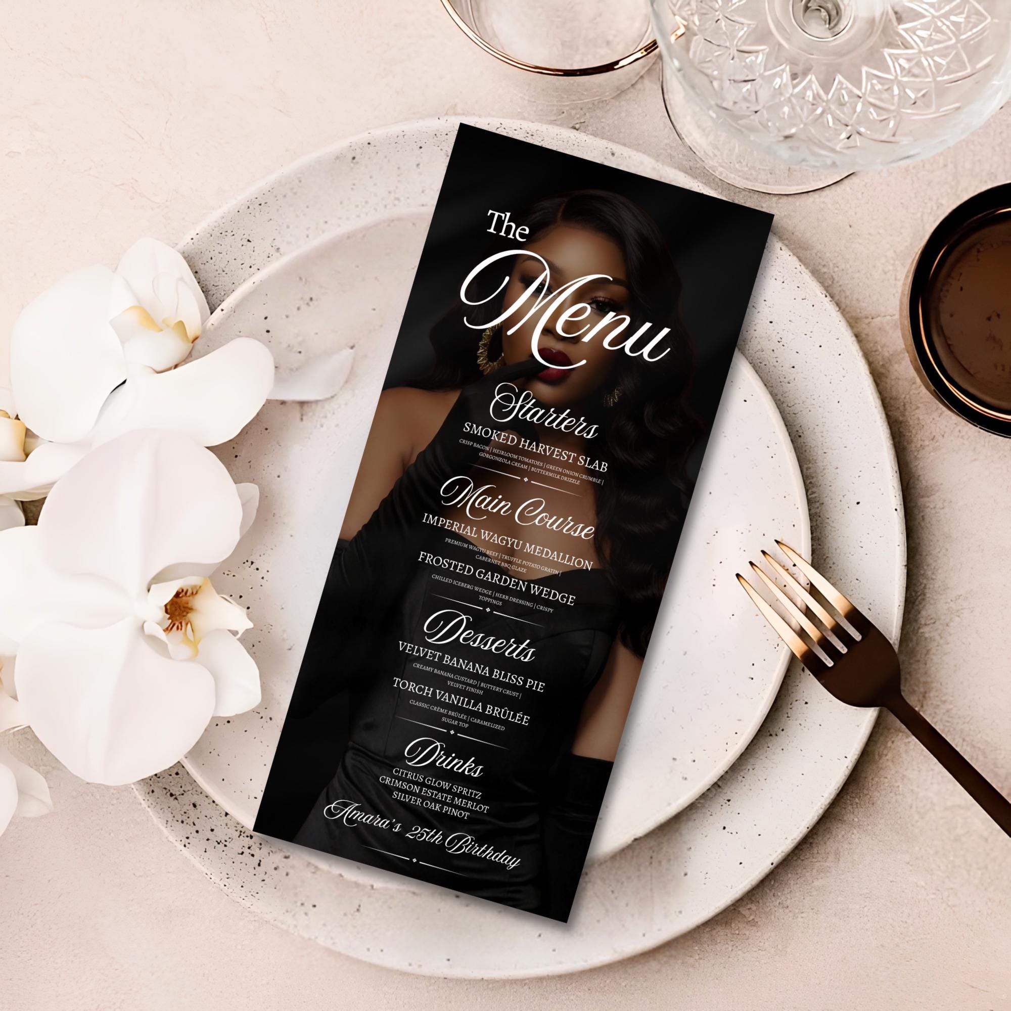 Editable Birthday Picture Menu, Full Picture Menu and Drink Card, Event ...