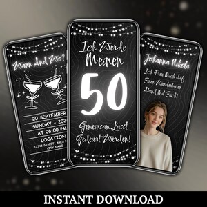 Lustige animierte Geburtstagseinladung, Alpaka Video Einladung, digitale WhatsApp eCard, Canva Vorlage, Sofort Download