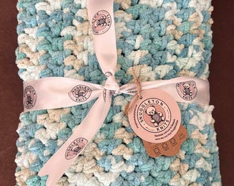 Super Soft Handmade Crochet Baby Blanket, Chunky Knit Style, Custom Made