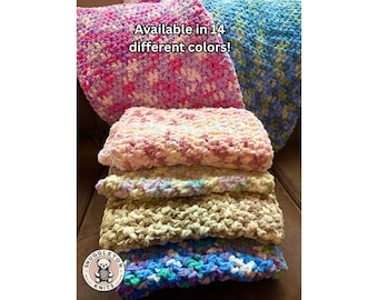 Super Soft Handmade Crochet Baby Blanket, Chunky Knit Style, Custom Made