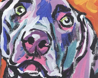 Weimaraner art print dog portrait pop art bright colors 8.5x11"