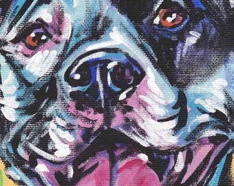 Pitbull pit bull art print dog pop art bright colors 13x19"