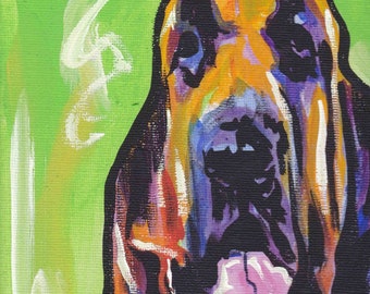 BLOODHOUND Dog portrait ART PRINT modern pop art 8.5x11