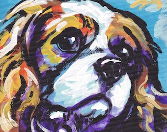 blenheim Cavalier King Charles Spaniel Kunstdruck moderne Dog Art Pop Art leuchtende Farben 8,5x11