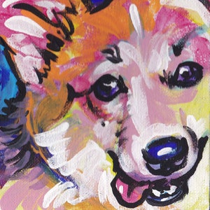 Pembroke Welsh Corgi dog art print pop art bright colors 13x19"