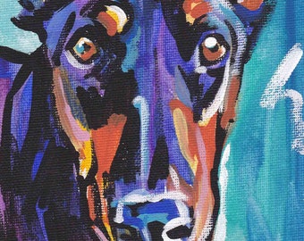 Doberman Pinscher art print dog pop art bright colors 8.5x11" LEA