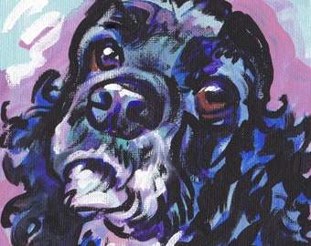 COCKER SPANIEL dog art PRINT pop art bright colors 12x12