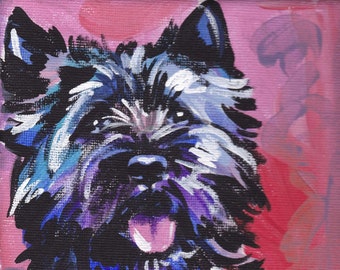 CAIRN TERRIER modern Dog art PRINT pop art bright colors 12x12