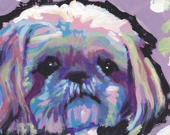 SHIH TZU Dog art PRINT modern pop art bright colors 12x12