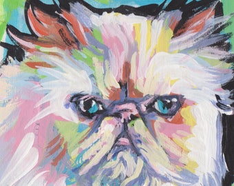 Himalayan cat portrait art print pop art bright colorful 8.5x11"