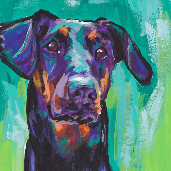 Lea Abstract Dog Art Etsy