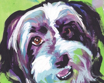 Havanese dog portrait print of pop art painting bright colors 8x8"