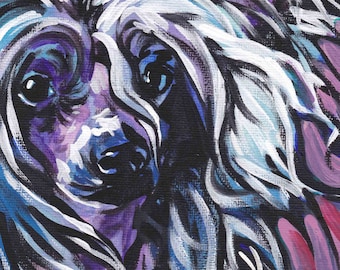 CHINESE CRESTED dog art PRINT pop art bright colors 8.5x11"