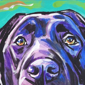 Labrador Retriever BLACK LAB Dog art PRINT of pop dog art bright colors