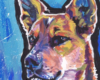 Australian Cattle Dog print of pop art painting RED HEELER bright colors 8.5x11"