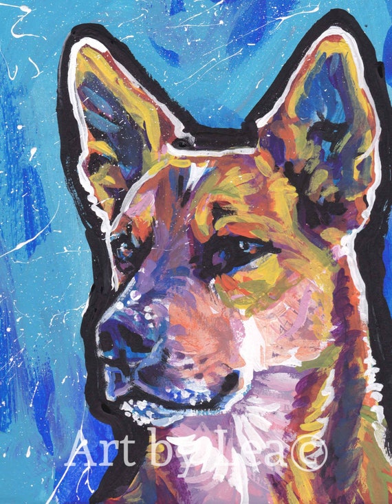 Australian Cattle dog coffee 13x19 art PRINT animals artist gift new
