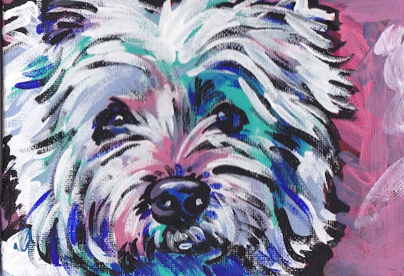 West Highland Terrier Westie Portrait Print Dog Pop Art Etsy