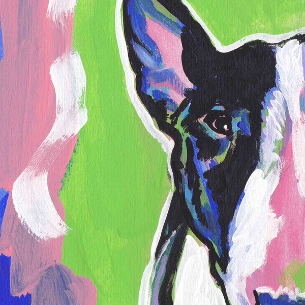 Bull Terrier giclee art print of  pop art dog painting bright colors 8.5x11