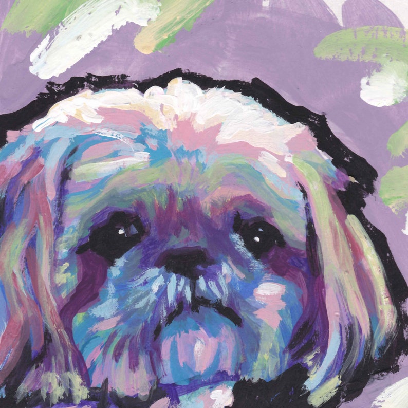 SHIH TZU Dog Art PRINT Modern Pop Art Bright Colors 12x12 Etsy