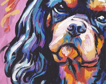 Cavalier King Charles Spaniel Art Print, moderne hondenpop-art (8 x 8)
