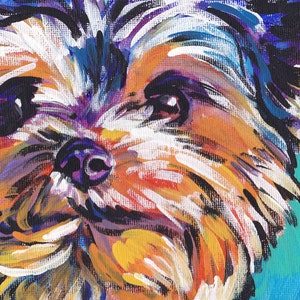 Yorkshire Terrier YORKIE ART PRINT pop art bright colors 13x19