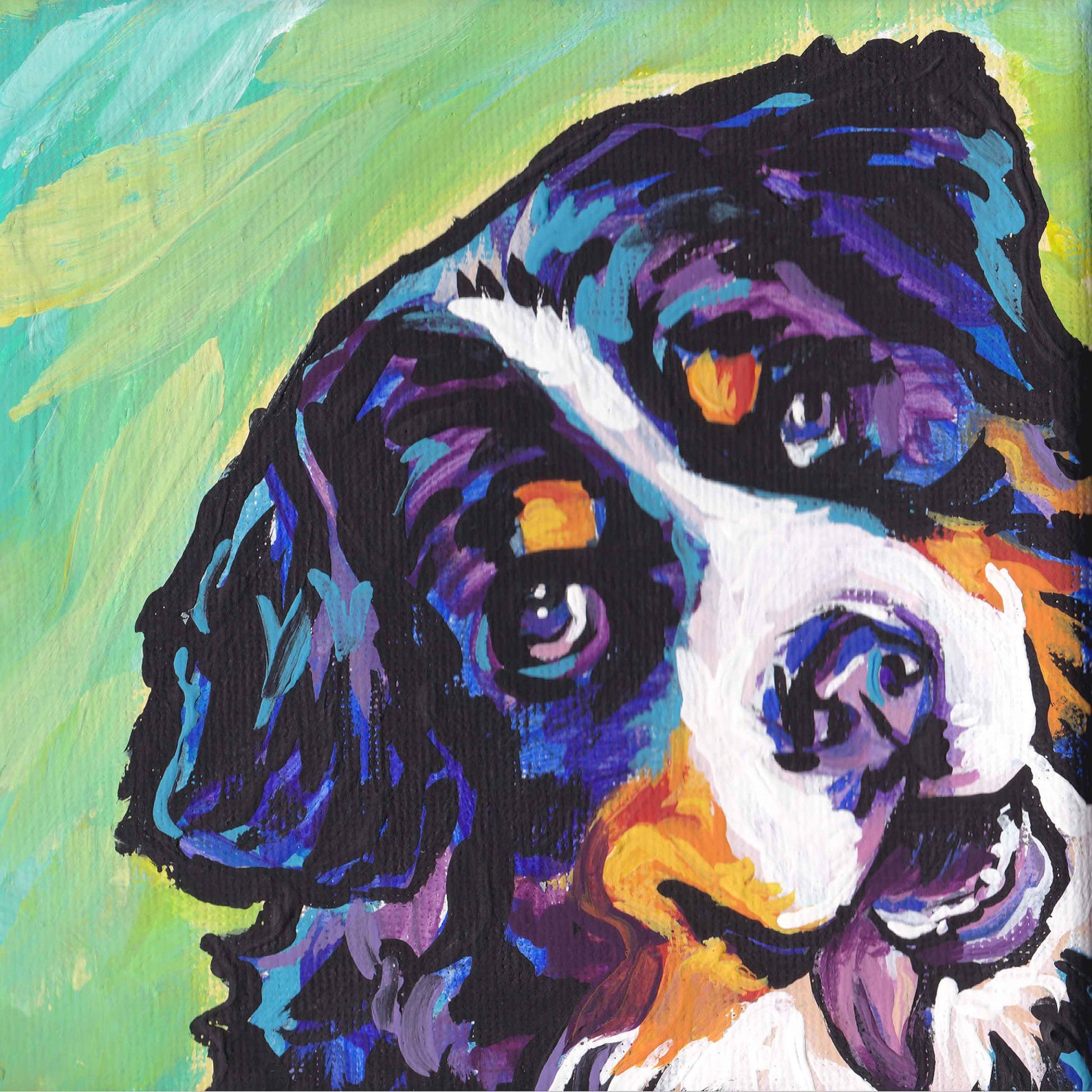 Bernese Mountain Dog Art Print Modern Pop Art Bright Colors Etsy