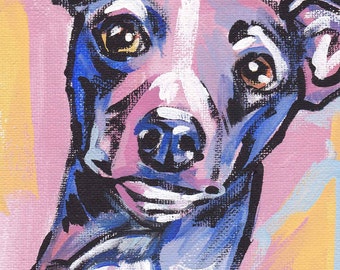 Italian Greyhound art print dog pop art bright colors 13x19" LEA