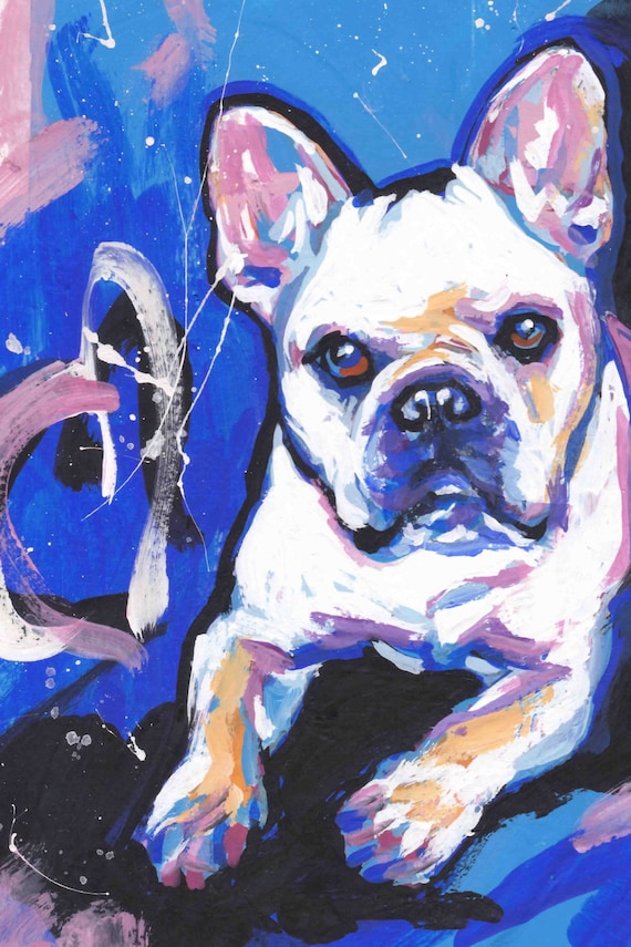 Beste Franse Bulldog afdrukken van pop hond kunst schilderij Bright | Etsy TW-43