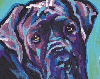 Neapolitan Mastiff NEO DOG portrait art PRINT of pop art painting 8.5x11