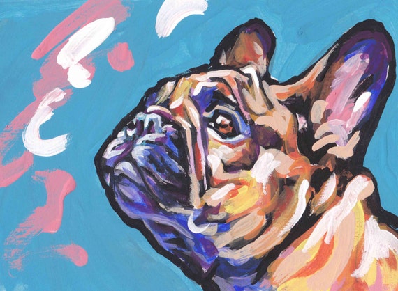 Nieuw Fawn French Bulldog print of pop dog art painting bright | Etsy RH-77